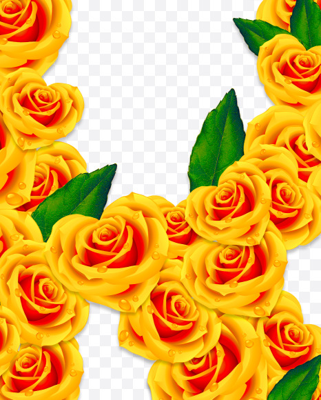 R uppercase from Rose Flowers Font on Yellow Images Creative Fonts - S62090