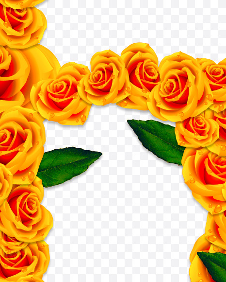 6 from Rose Flowers Font on Yellow Images Creative Fonts - S62105