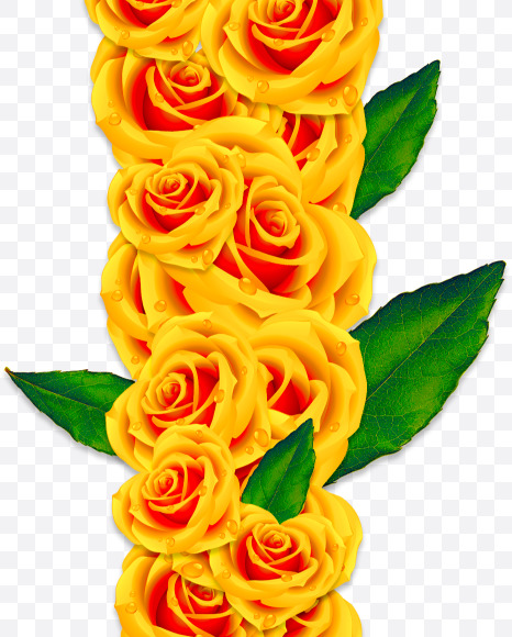 ! from Rose Flowers Font on Yellow Images Creative Fonts - S62111