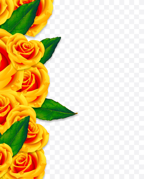 I uppercase from Rose Flowers Font on Yellow Images Creative Fonts - S62081