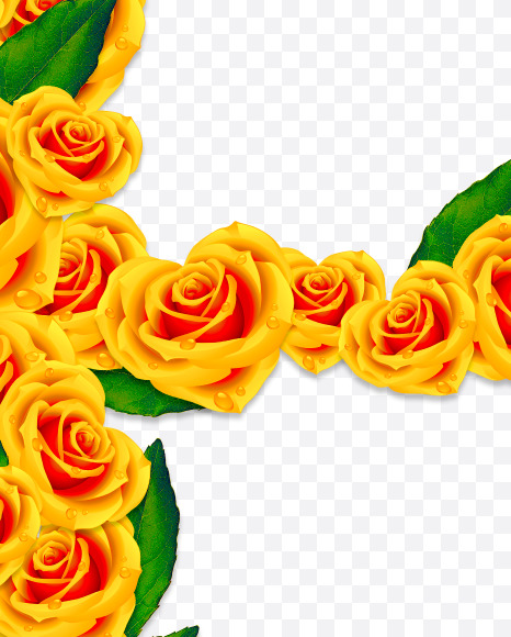 E uppercase from Rose Flowers Font on Yellow Images Creative Fonts - S62077