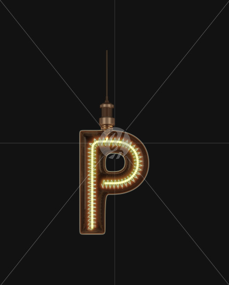 Letter P from Light bulb Alphabet on Yellow Images Creative Fonts - S62184