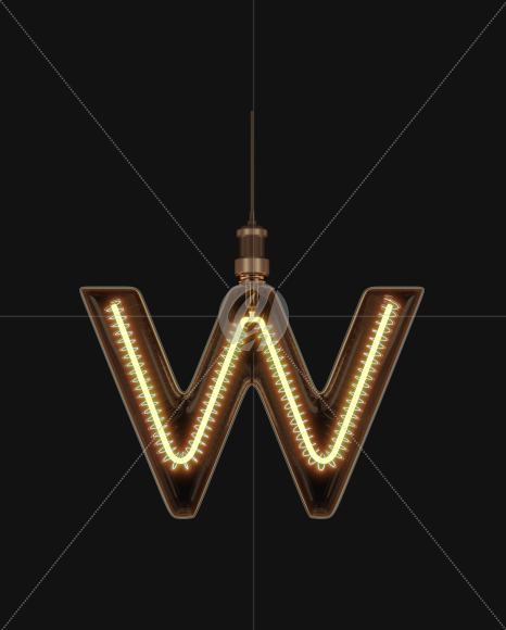 Letter W from Light bulb Alphabet on Yellow Images Creative Fonts - S62191