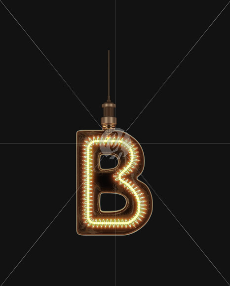 Letter B from Light bulb Alphabet on Yellow Images Creative Fonts - S62170