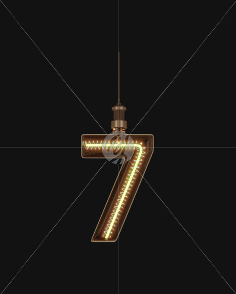 7 from Light bulb Alphabet on Yellow Images Creative Fonts - S62166