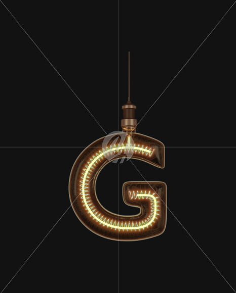 Letter G from Light bulb Alphabet on Yellow Images Creative Fonts - S62175