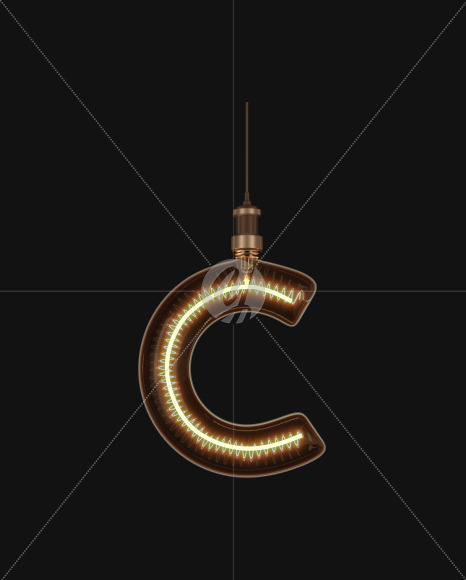 Letter C from Light bulb Alphabet on Yellow Images Creative Fonts - S62171