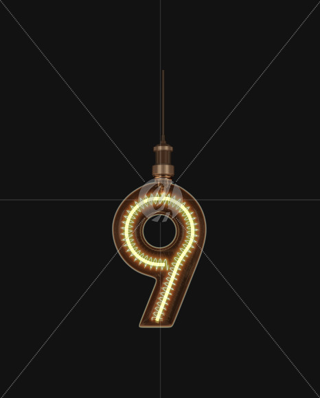 9 from Light bulb Alphabet on Yellow Images Creative Fonts - S62168