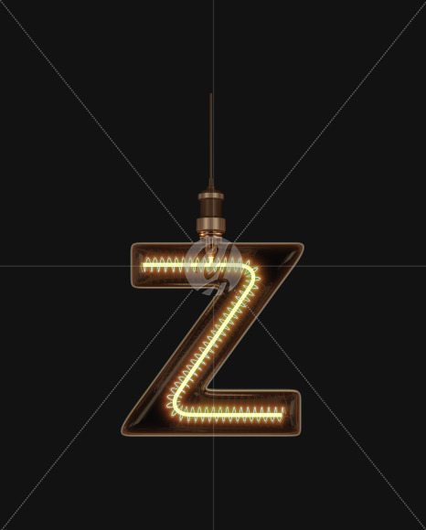 Letter Z from Light bulb Alphabet on Yellow Images Creative Fonts - S62194