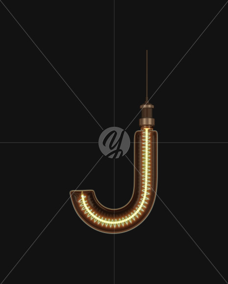 Letter J from Light bulb Alphabet on Yellow Images Creative Fonts - S62178