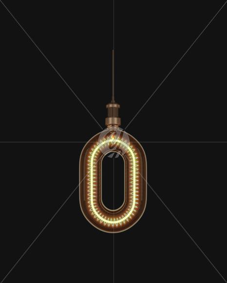 0 from Light bulb Alphabet on Yellow Images Creative Fonts - S62159