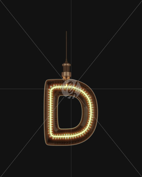 Letter D from Light bulb Alphabet on Yellow Images Creative Fonts - S62172