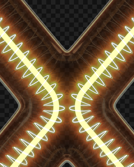 Letter X from Light bulb Alphabet on Yellow Images Creative Fonts - S62192