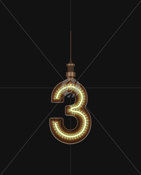 3 from Light bulb Alphabet on Yellow Images Creative Fonts - S62162