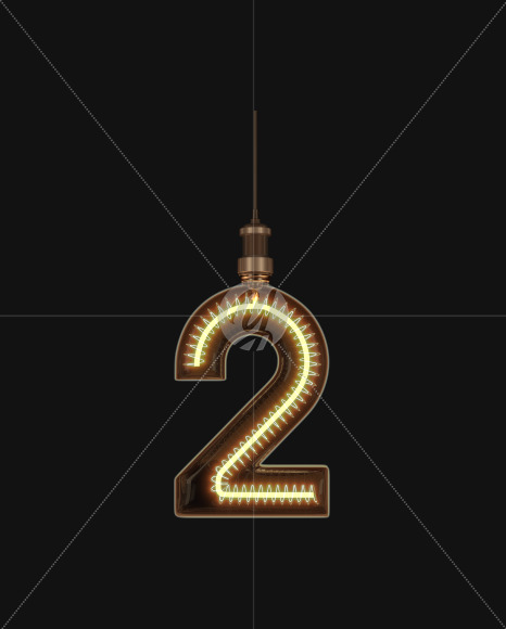 2 from Light bulb Alphabet on Yellow Images Creative Fonts - S62161