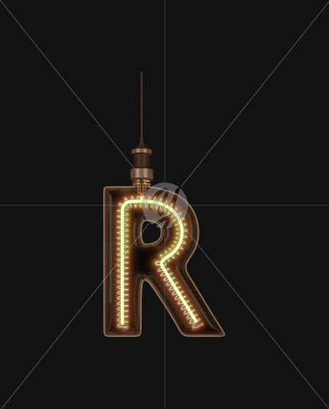 Letter R from Light bulb Alphabet on Yellow Images Creative Fonts - S62186