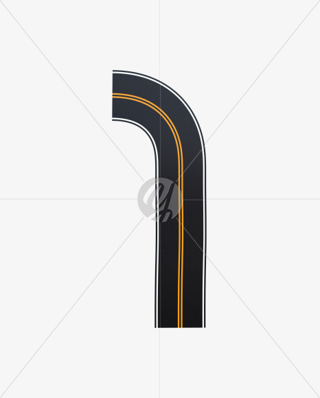 1 from Asphalt Road Alphabet on Yellow Images Creative Fonts - S62262