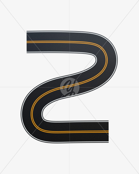 Letter Z from Asphalt Road Alphabet on Yellow Images Creative Fonts - S62260