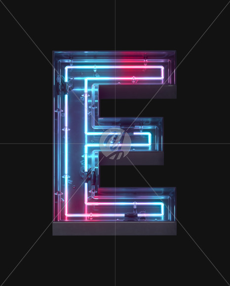 Letter E from Neon Lines font on Yellow Images Creative Fonts - S62356