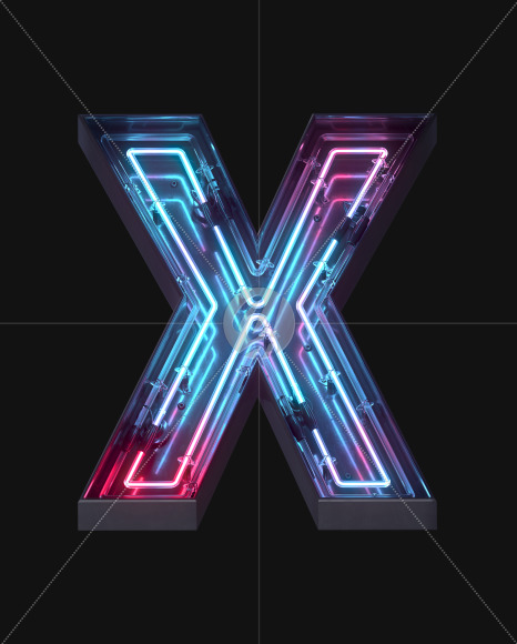 Letter X from Neon Lines font on Yellow Images Creative Fonts - S62375