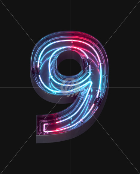 9 from Neon Lines font on Yellow Images Creative Fonts - S62386