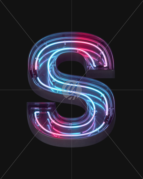 Letter S from Neon Lines font on Yellow Images Creative Fonts - S62370