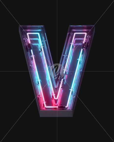 Letter V from Neon Lines font on Yellow Images Creative Fonts - S62373