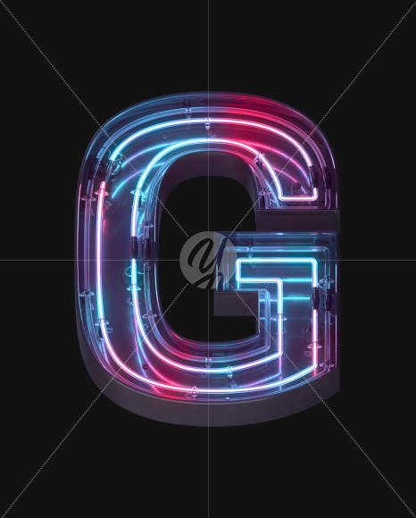 Letter G from Neon Lines font on Yellow Images Creative Fonts - S62358