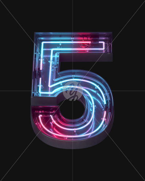 5 from Neon Lines font on Yellow Images Creative Fonts - S62382