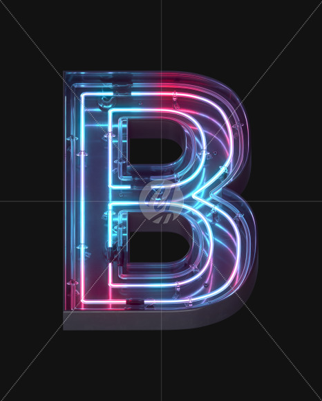 Letter B from Neon Lines font on Yellow Images Creative Fonts - S62353