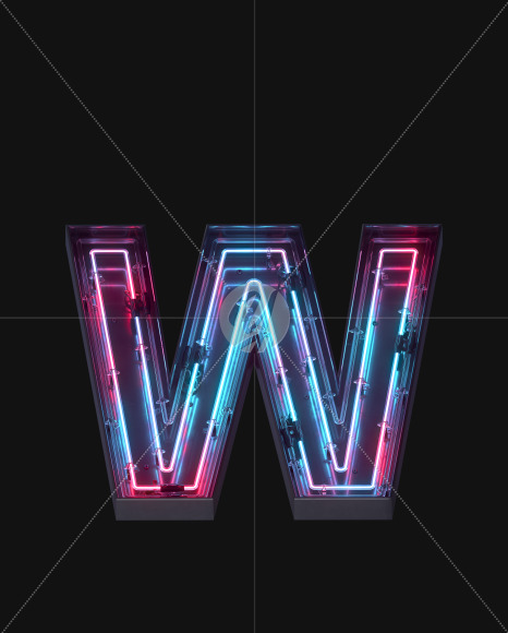 Letter W from Neon Lines font on Yellow Images Creative Fonts - S62374