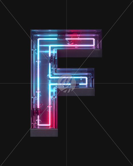 Letter F from Neon Lines font on Yellow Images Creative Fonts - S62357