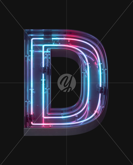 Letter D from Neon Lines font on Yellow Images Creative Fonts - S62355