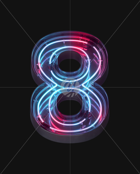 8 from Neon Lines font on Yellow Images Creative Fonts - S62385