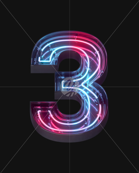 3 from Neon Lines font on Yellow Images Creative Fonts - S62380