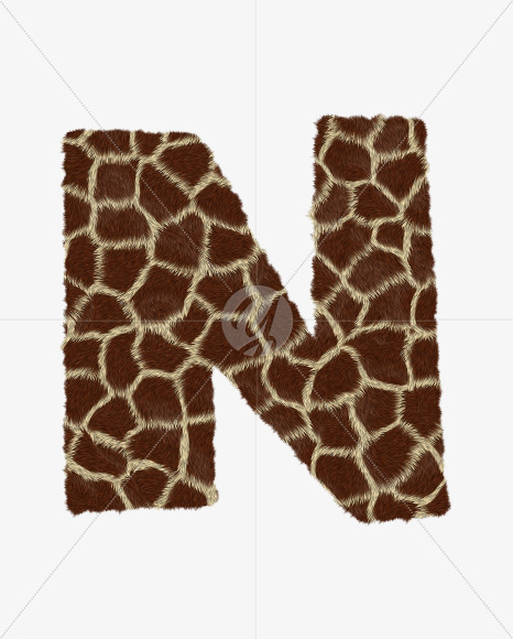 Letter N from Giraffe fur alphabet on Yellow Images Creative Fonts - S62532