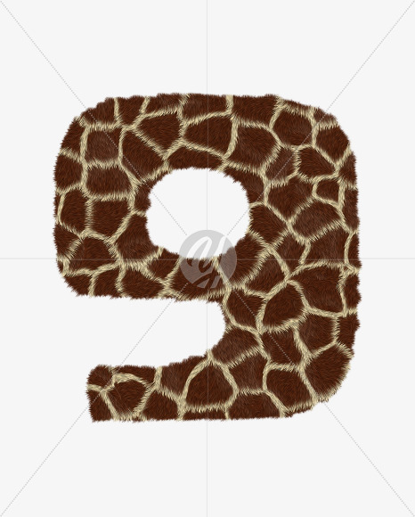 9 from Giraffe fur alphabet on Yellow Images Creative Fonts - S62554