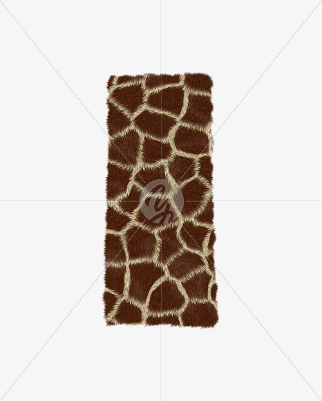 Letter I from Giraffe fur alphabet on Yellow Images Creative Fonts - S62527