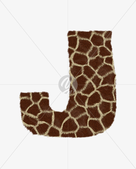 Letter J from Giraffe fur alphabet on Yellow Images Creative Fonts - S62528