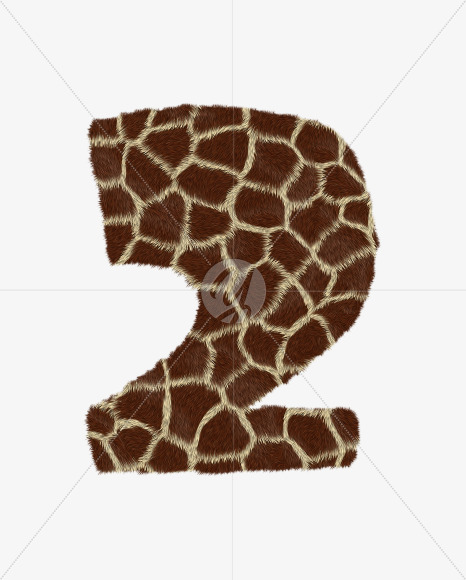 2 from Giraffe fur alphabet on Yellow Images Creative Fonts - S62547