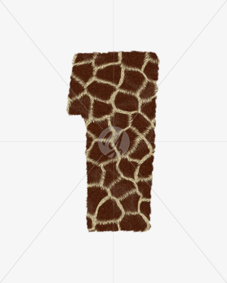 1 from Giraffe fur alphabet on Yellow Images Creative Fonts - S62546