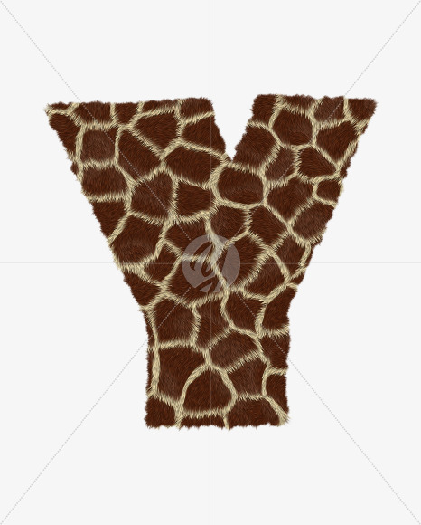 Letter Y from Giraffe fur alphabet on Yellow Images Creative Fonts - S62543