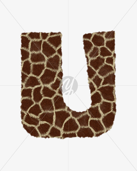 Letter U from Giraffe fur alphabet on Yellow Images Creative Fonts - S62539