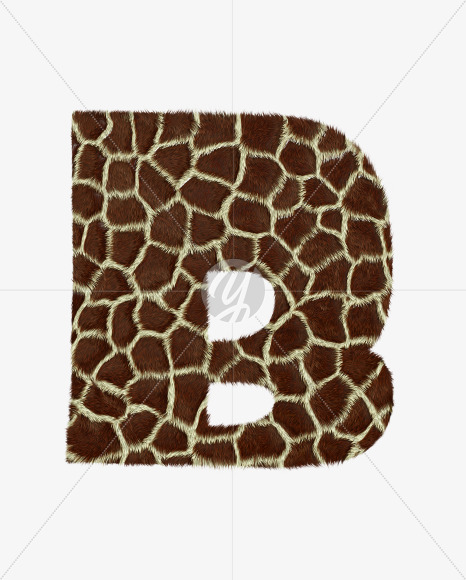 Letter B from Giraffe fur alphabet on Yellow Images Creative Fonts - S62520