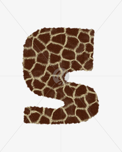 Letter S from Giraffe fur alphabet on Yellow Images Creative Fonts - S62537