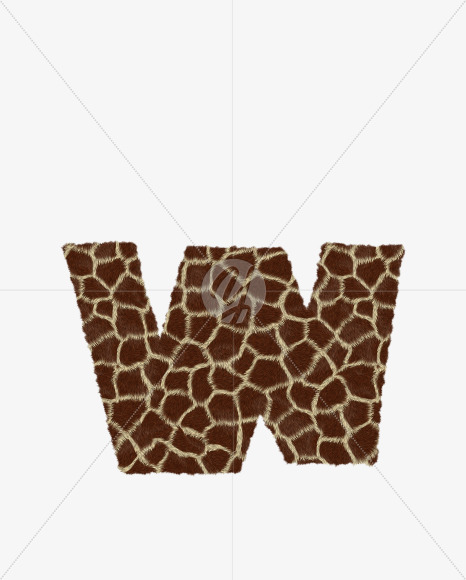 Letter W from Giraffe fur alphabet on Yellow Images Creative Fonts - S62541