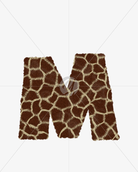 Letter M from Giraffe fur alphabet on Yellow Images Creative Fonts - S62531