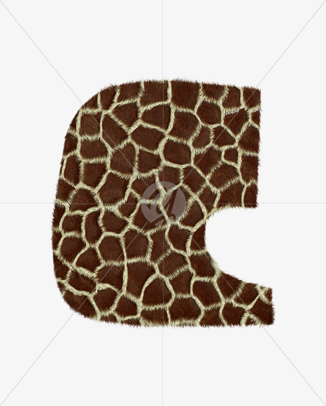 Letter C from Giraffe fur alphabet on Yellow Images Creative Fonts - S62521