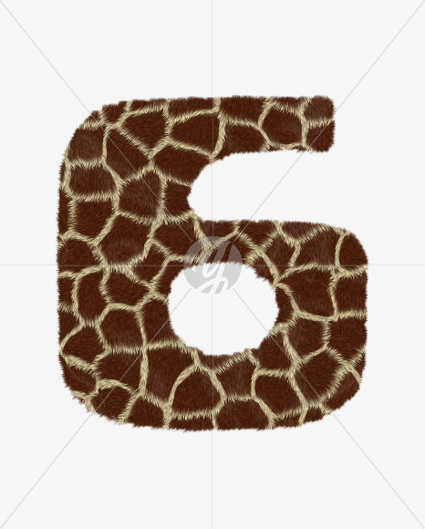 6 from Giraffe fur alphabet on Yellow Images Creative Fonts - S62551