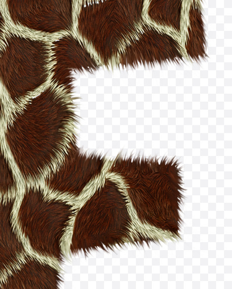 Letter F from Giraffe fur alphabet on Yellow Images Creative Fonts - S62524